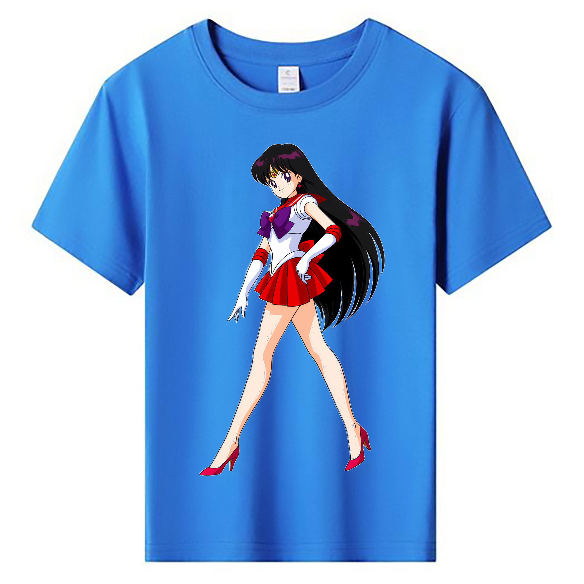 （画像用） 美少女戦士セーラームーン 火野レイ ひの レイ Sailor Moon Hino Rei （セーラーマーズ,Sailor Mars） 綿100％キッズTシャツ（フロントプリント）